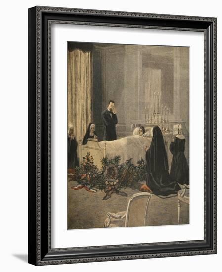 Madame Carnot on Her Deathbed, Illustration from 'Le Petit Journal: Supplement Illustre'-French-Framed Giclee Print