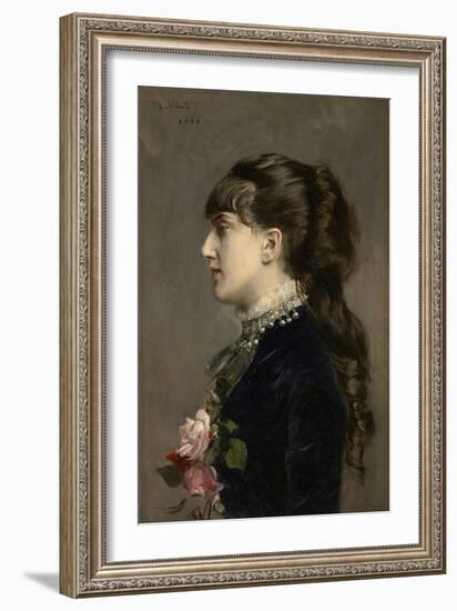 Madame Céline Leclanché, 1881 (Oil on Canvas)-Giovanni Boldini-Framed Giclee Print