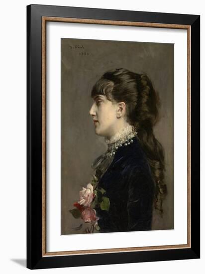 Madame Céline Leclanché, 1881 (Oil on Canvas)-Giovanni Boldini-Framed Giclee Print