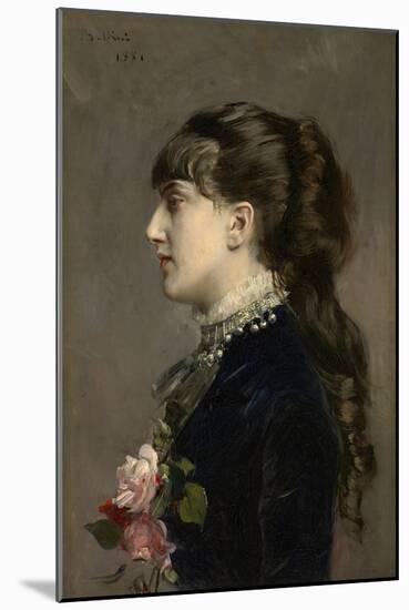 Madame Céline Leclanché, 1881 (Oil on Canvas)-Giovanni Boldini-Mounted Giclee Print