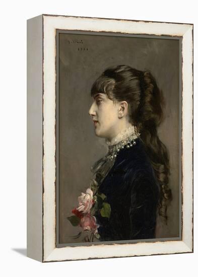 Madame Céline Leclanché, 1881 (Oil on Canvas)-Giovanni Boldini-Framed Premier Image Canvas