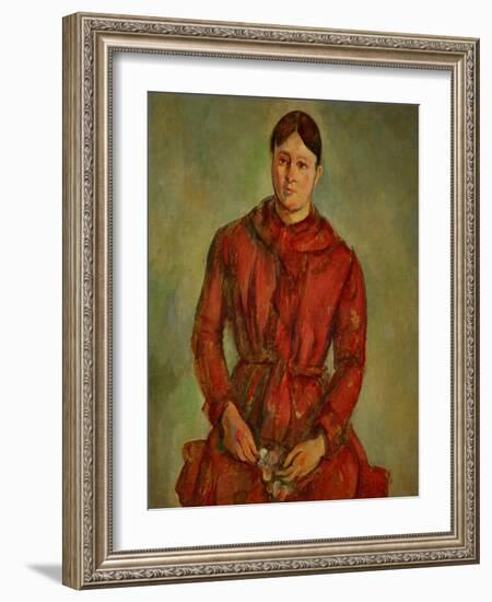 Madame Cezanne in a Red Dress, 1888-1890-Paul Cézanne-Framed Giclee Print