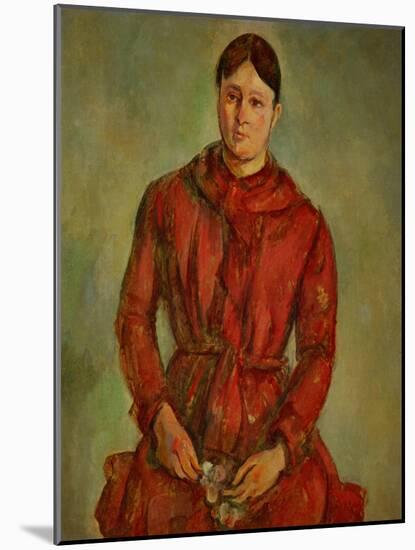 Madame Cezanne in a Red Dress, 1888-1890-Paul Cézanne-Mounted Giclee Print