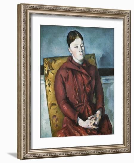 Madame Cezanne in a Yellow Armchair-Paul Cézanne-Framed Giclee Print