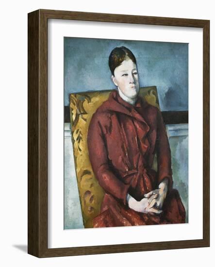 Madame Cezanne in a Yellow Armchair-Paul Cézanne-Framed Giclee Print