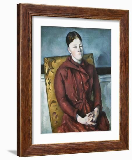 Madame Cezanne in a Yellow Armchair-Paul Cézanne-Framed Giclee Print