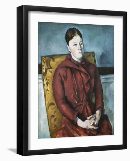 Madame Cezanne in a Yellow Armchair-Paul Cézanne-Framed Giclee Print