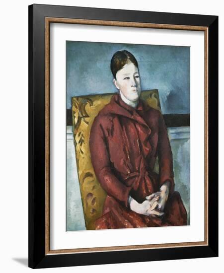 Madame Cezanne in a Yellow Armchair-Paul Cézanne-Framed Giclee Print