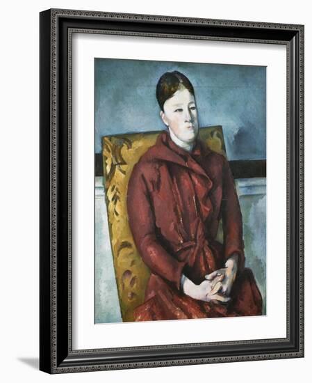 Madame Cezanne in a Yellow Armchair-Paul Cézanne-Framed Giclee Print