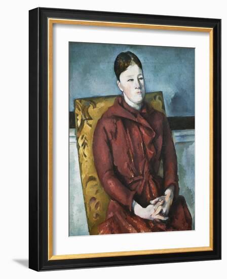 Madame Cezanne in a Yellow Armchair-Paul Cézanne-Framed Giclee Print