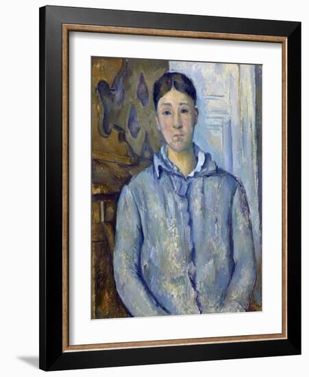 Madame Cezanne in Blue-Paul Cézanne-Framed Giclee Print