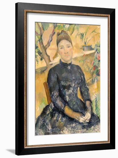 Madame Cézanne (Née Hortense Fiquet, 1850–1922) in the Conservatory-Paul Cézanne-Framed Art Print