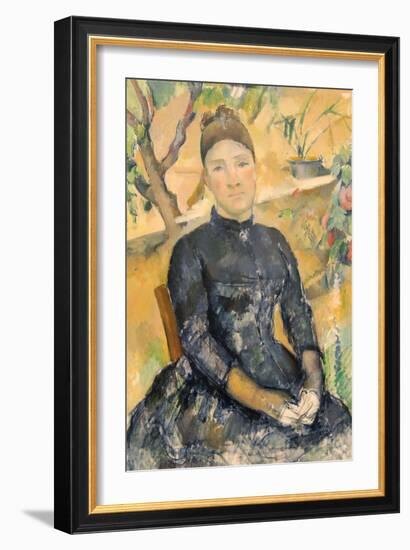 Madame Cézanne (Née Hortense Fiquet, 1850–1922) in the Conservatory-Paul Cézanne-Framed Art Print