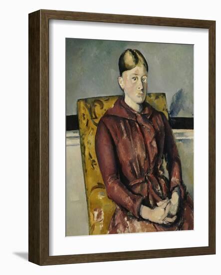 Madame Cezanne with a Yellow Armchair, 1888-1890-Paul Cézanne-Framed Giclee Print