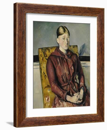 Madame Cezanne with a Yellow Armchair, 1888-1890-Paul Cézanne-Framed Giclee Print