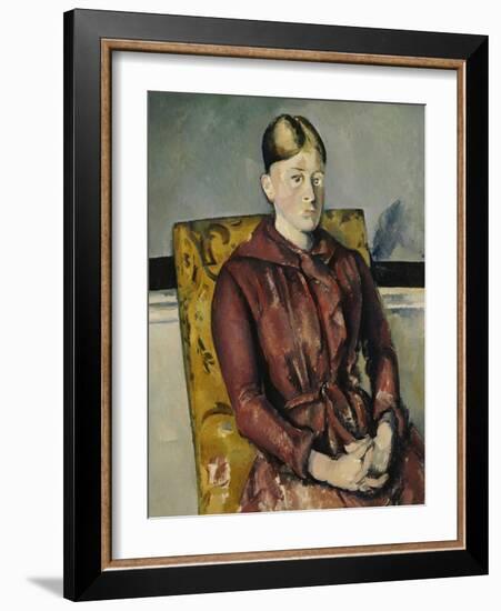 Madame Cezanne with a Yellow Armchair, 1888-1890-Paul Cézanne-Framed Giclee Print