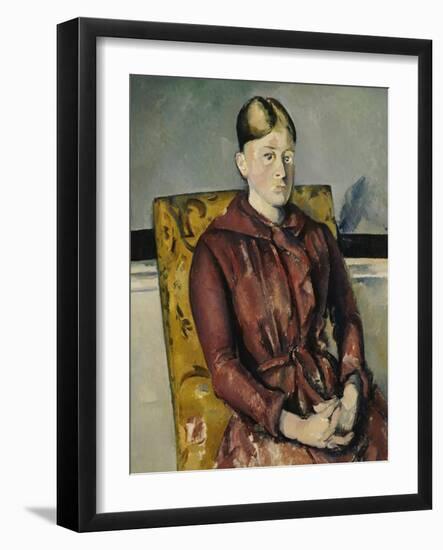 Madame Cezanne with a Yellow Armchair, 1888-1890-Paul Cézanne-Framed Giclee Print