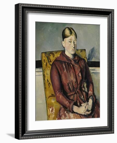 Madame Cezanne with a Yellow Armchair, 1888-1890-Paul Cézanne-Framed Giclee Print