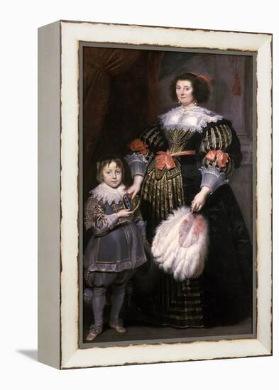 Madame Charlotte Butkens-Smit Van Cruyninghen and Her Son Johannes-Amatus-Cornelis de Vos-Framed Premier Image Canvas