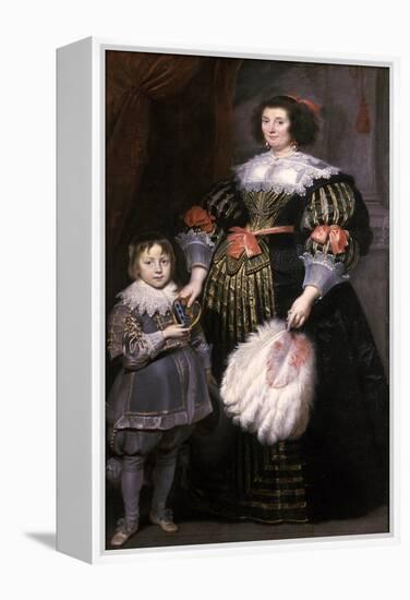 Madame Charlotte Butkens-Smit Van Cruyninghen and Her Son Johannes-Amatus-Cornelis de Vos-Framed Premier Image Canvas