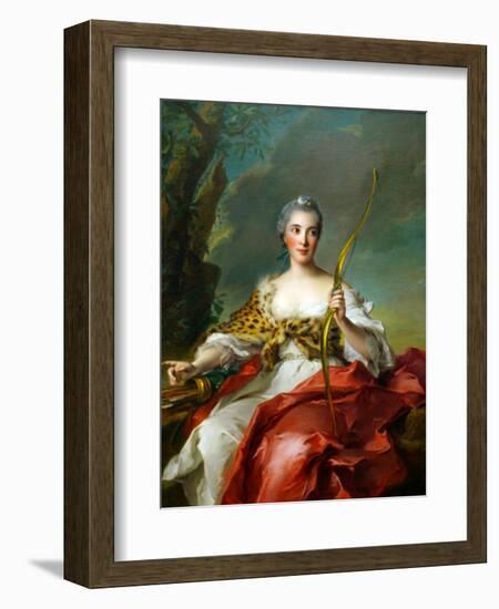 Madame De Maison-Rouge as Diana-Jean-Marc Nattier-Framed Art Print