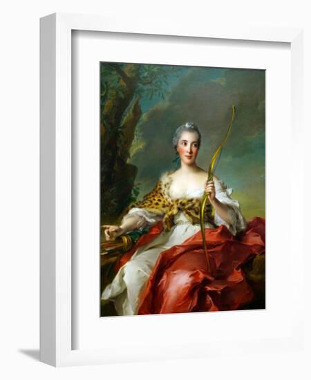 Madame De Maison-Rouge as Diana-Jean-Marc Nattier-Framed Art Print