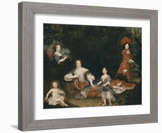 Madame de Montespan, le duc du Maine, le comte de Véxin, mademoiselle de Nantes et mademoiselle de-Pierre Mignard-Framed Giclee Print