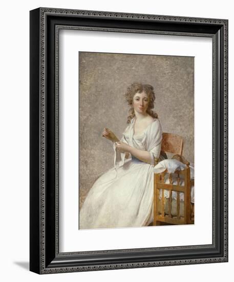 Madame De Pastoret and Her Son, 1791-92-Jacques Louis David-Framed Giclee Print