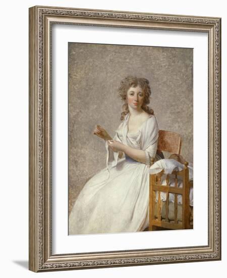 Madame De Pastoret and Her Son, 1791-92-Jacques Louis David-Framed Giclee Print