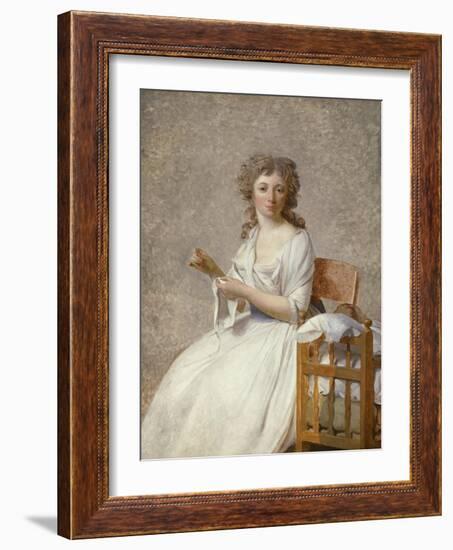 Madame De Pastoret and Her Son, 1791-92-Jacques Louis David-Framed Giclee Print