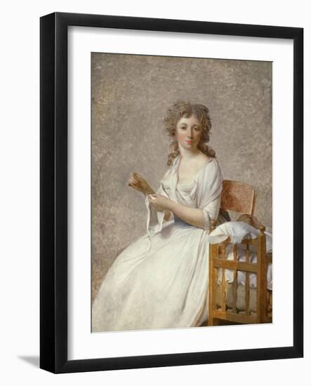 Madame De Pastoret and Her Son, 1791-92-Jacques Louis David-Framed Giclee Print