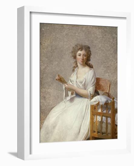Madame De Pastoret and Her Son, 1791-92-Jacques Louis David-Framed Giclee Print