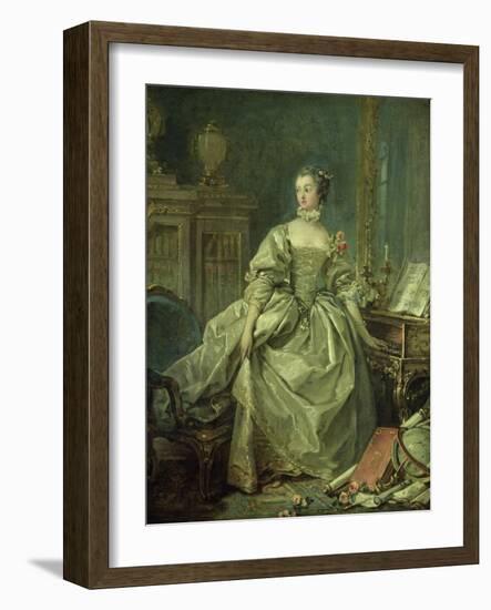 Madame De Pompadour (1721-64)-Francois Boucher-Framed Giclee Print