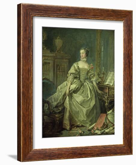 Madame De Pompadour (1721-64)-Francois Boucher-Framed Giclee Print