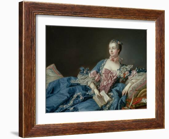 Madame De Pompadour, C.1758-Francois Boucher-Framed Giclee Print