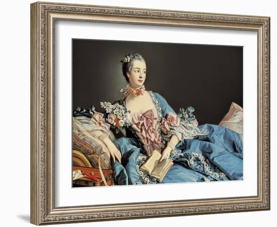 Madame De Pompadour-Francois Boucher-Framed Art Print