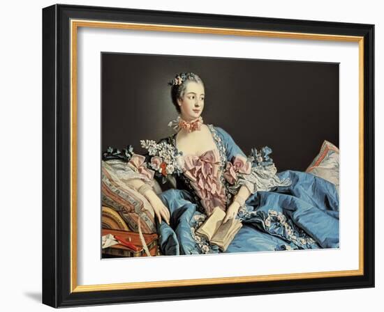 Madame De Pompadour-Francois Boucher-Framed Art Print