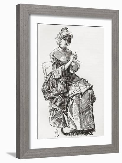 Madame Defarge. Illustration by Harry Furniss for the Charles Dickens Novel a Tale of Two Cities fr-null-Framed Giclee Print