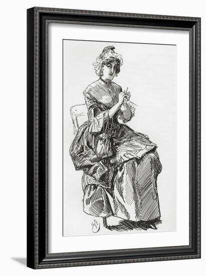 Madame Defarge. Illustration by Harry Furniss for the Charles Dickens Novel a Tale of Two Cities fr-null-Framed Giclee Print