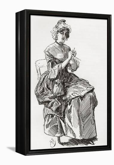 Madame Defarge. Illustration by Harry Furniss for the Charles Dickens Novel a Tale of Two Cities fr-null-Framed Premier Image Canvas