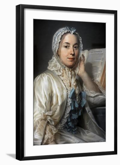 Madame Ferrand Meditating on Newton, 1753-Maurice Quentin de La Tour-Framed Giclee Print