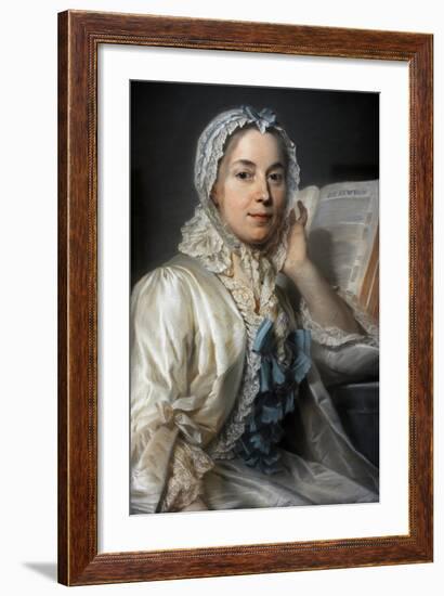 Madame Ferrand Meditating on Newton, 1753-Maurice Quentin de La Tour-Framed Giclee Print