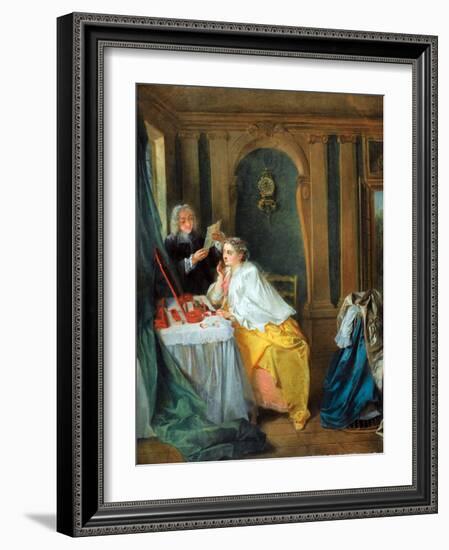 Madame Geoffrin (Marie Therese Rodet Geoffrin, 1699-1777) at Her Toilet-Nicolas Lancret-Framed Giclee Print