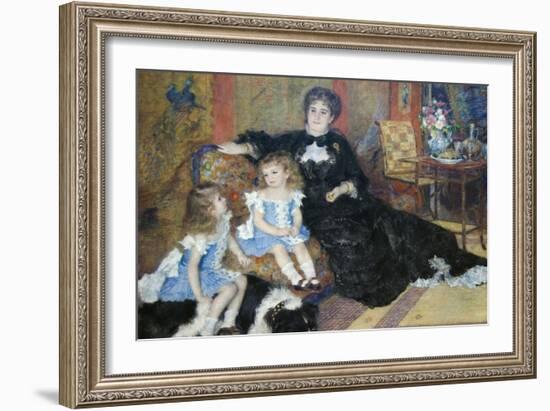 Madame Georges Charpentier and Her Children, Georgette-Berthe and Paul-Émile-Charles-Pierre-Auguste Renoir-Framed Art Print