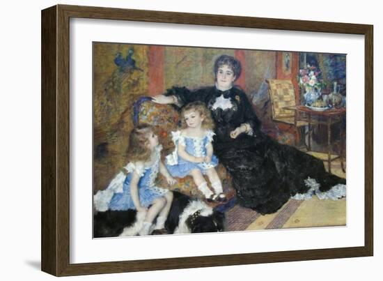 Madame Georges Charpentier and Her Children, Georgette-Berthe and Paul-Émile-Charles-Pierre-Auguste Renoir-Framed Art Print