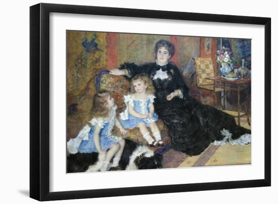 Madame Georges Charpentier and Her Children, Georgette-Berthe and Paul-Émile-Charles-Pierre-Auguste Renoir-Framed Art Print