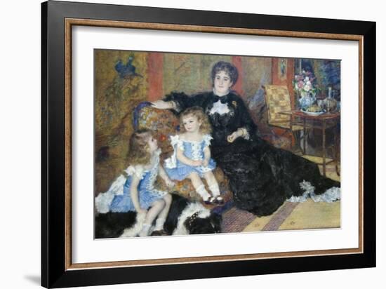 Madame Georges Charpentier and Her Children, Georgette-Berthe and Paul-Émile-Charles-Pierre-Auguste Renoir-Framed Art Print