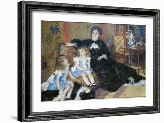 Madame Georges Charpentier and Her Children, Georgette-Berthe and Paul-Émile-Charles-Pierre-Auguste Renoir-Framed Art Print
