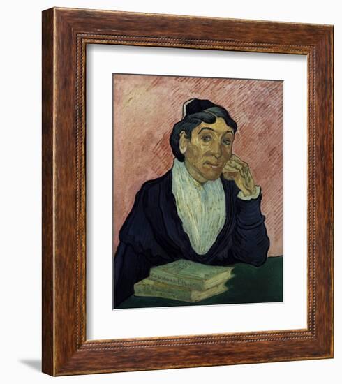 Madame Ginoux with Pink Background-Vincent van Gogh-Framed Art Print