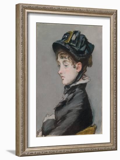 Madame Guillemet, 1880 (Pastel on Canvas Mounted on Masonite)-Edouard Manet-Framed Giclee Print